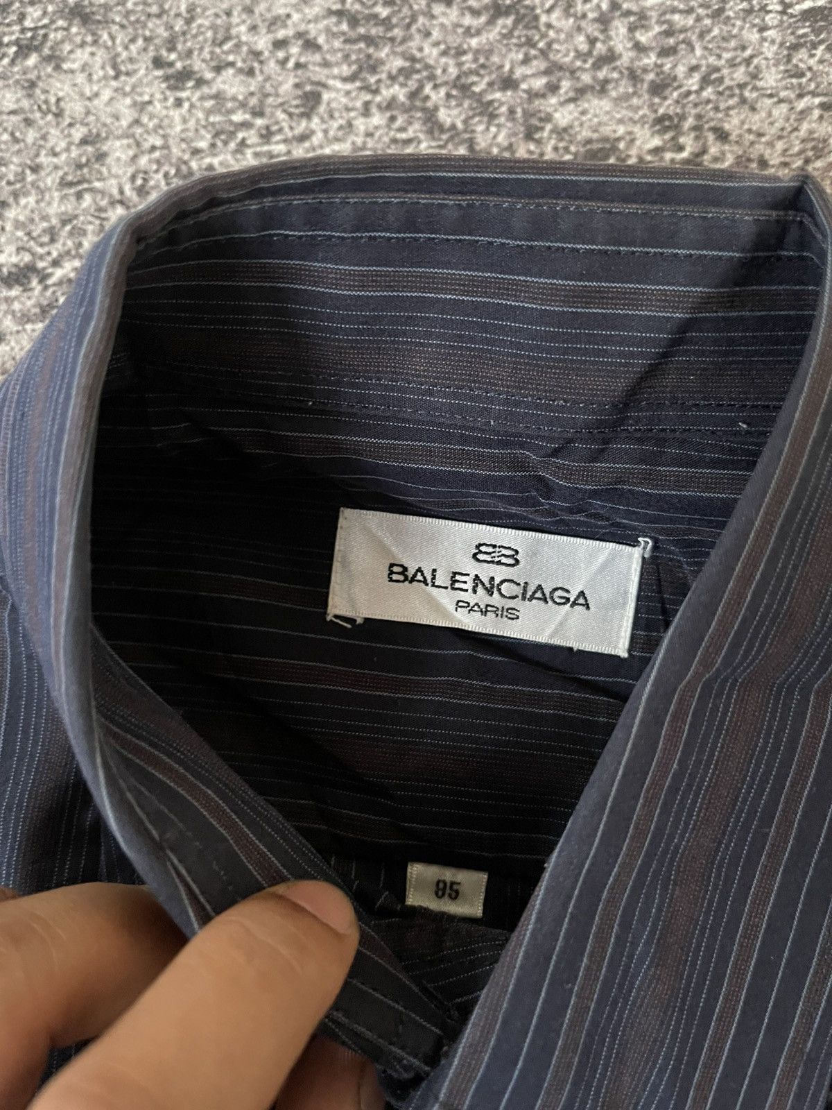Balenciaga Vintage Balenciaga Striped Long shirt Size US L / EU 52-54 / 3 - 4 Thumbnail