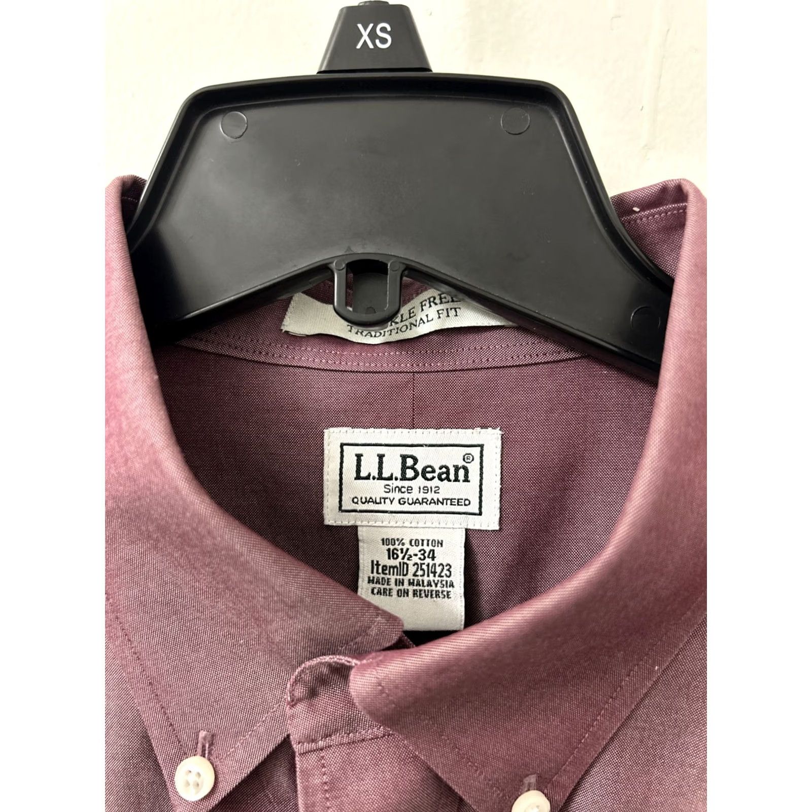 Vintage VINTAGE L.L. Bean Shirt Mens 16.5 Red Pinpoint Oxford Traditional Fit Wrinkle Free Dress Shirt Size US XL / EU 56 / 4 - 5 Thumbnail