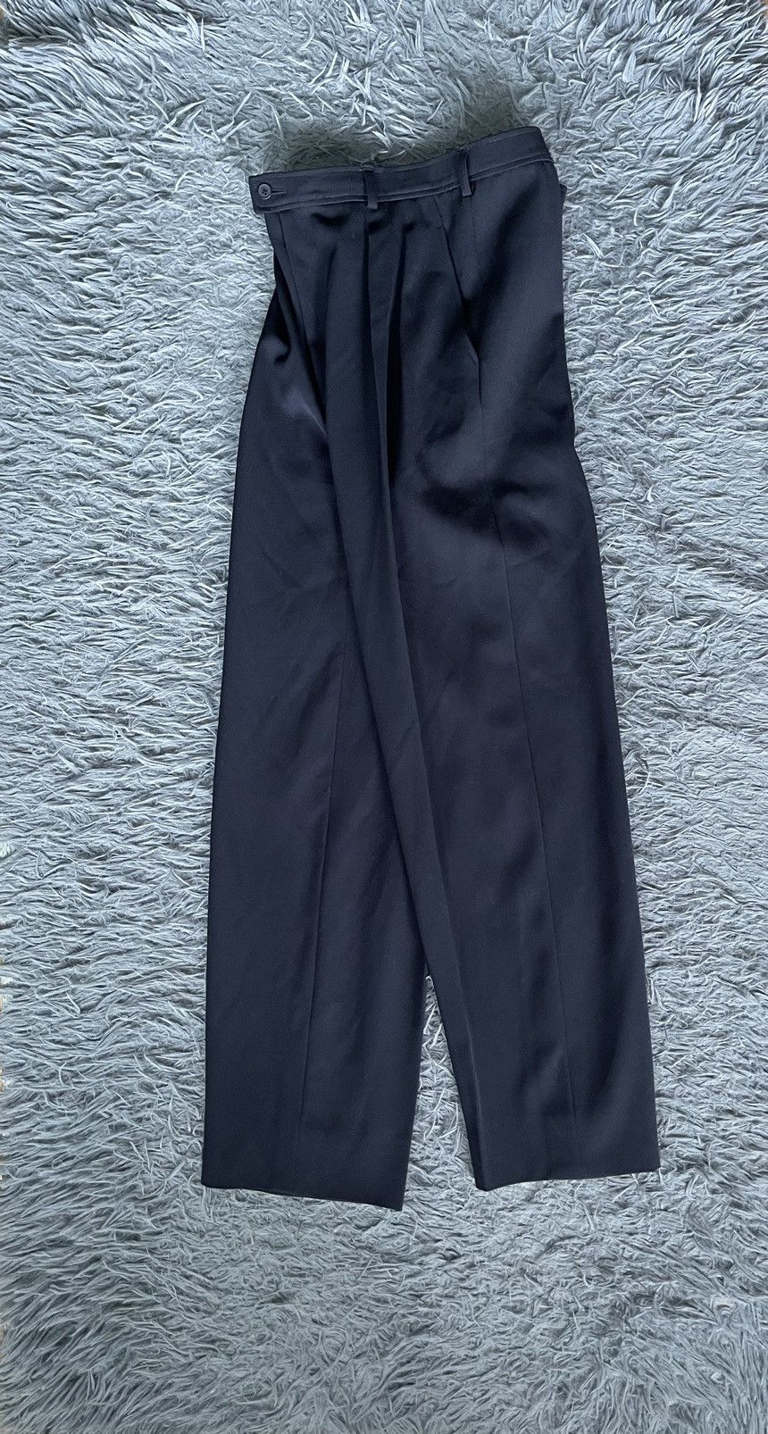 image of Archival Clothing x Vintage YVES Saint Laurent Rive Gauche 80's Archive Wide Leg Pants in Black Nav