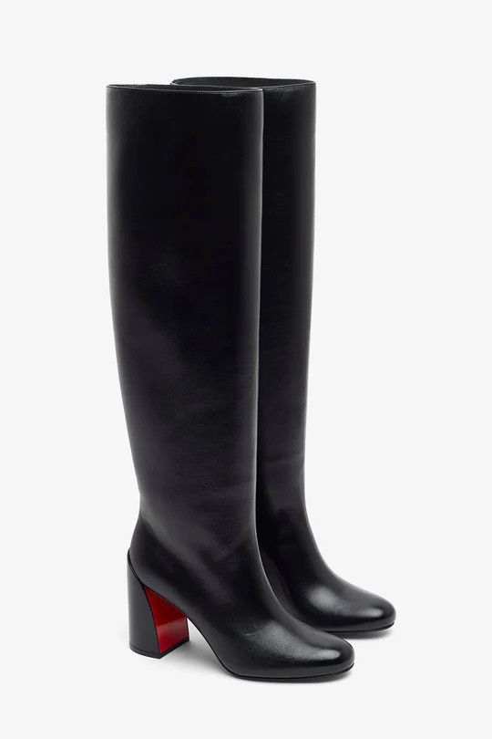 Christian Louboutin os11x0326 Janitta 85 Leather Boots in Black Size US 7.5 / IT 37.5 - 4 Thumbnail