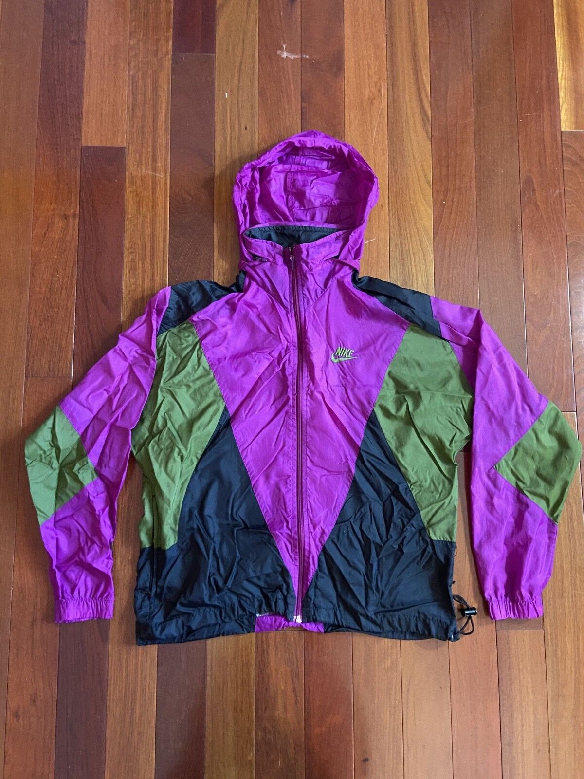 Nike Vintage Nike Jacket Windbreaker Green Purple Large Size US L / EU 52-54 / 3 - 2 Thumbnail