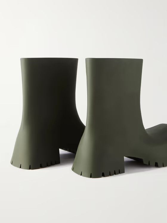 Balenciaga o1mt1gz0524 Trooper Rubber Boots in Army Green Size US 8.5 / EU 41-42 - 5 Thumbnail