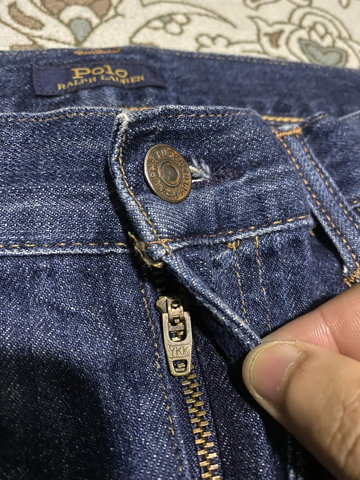 Polo Ralph Lauren × Ralph Lauren OG Polo RL Painted Distress Patchwork Motivation Jeans Size US 35 - 7 Thumbnail