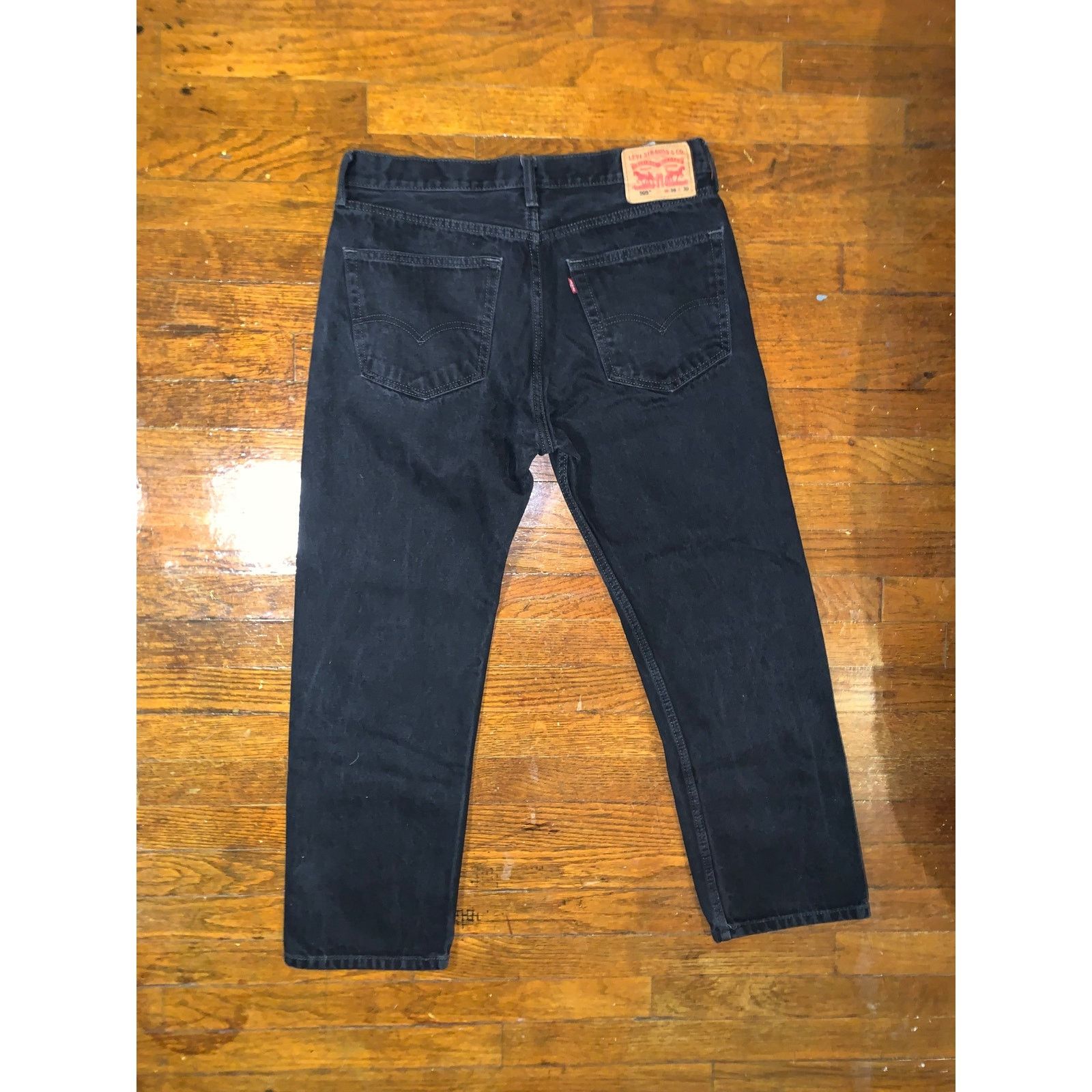 Levi's Levi’s 505 Straight Leg Jeans Mens 36x30 Black Wash Denim Size US 36 / EU 52 - 7 Thumbnail