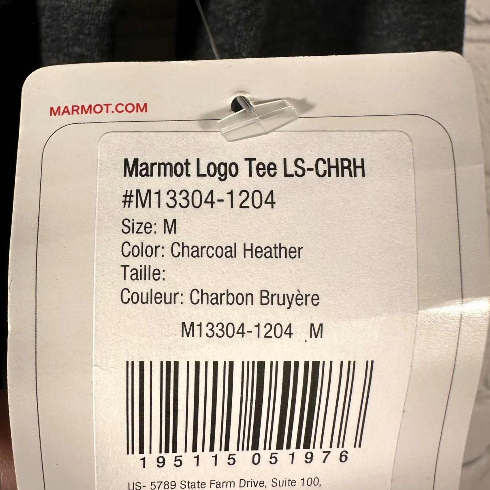 Marmot Marmot Logo Tee LS-CHRH Charcoal Heather Long Sleeve Shirt Mens Medium Gray Crew Neck Graphic Print Size US M / EU 48-50 / 2 - 3 Thumbnail