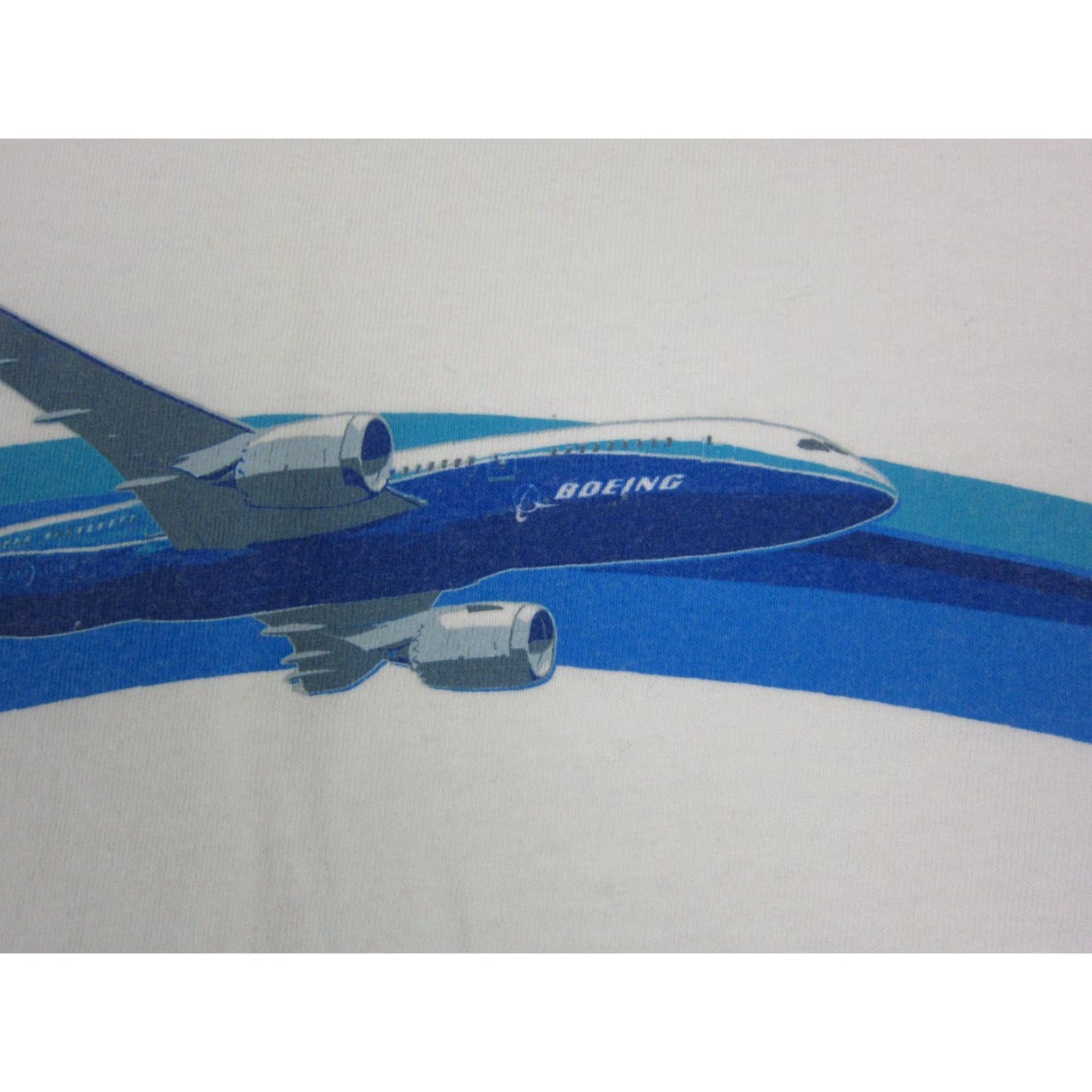 Vintage Boeing Shirt Adult S White Cotton Logo Vintage Sold - Mens T-Shirt - Short Sleeve Crew Neck Aviation City Transportation 90s Size US S / EU 44-46 / 1 - 3 Thumbnail