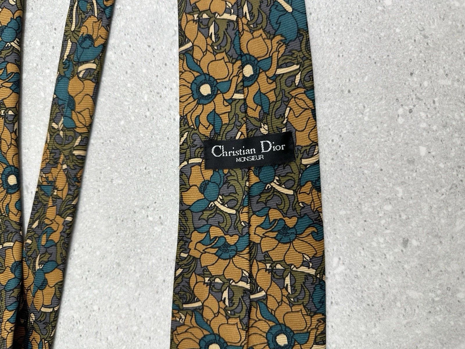 Christian Dior Monsieur Vintage Christian Dior Monsieur Silk Floral Pattern Tie Size ONE SIZE - 3 Thumbnail