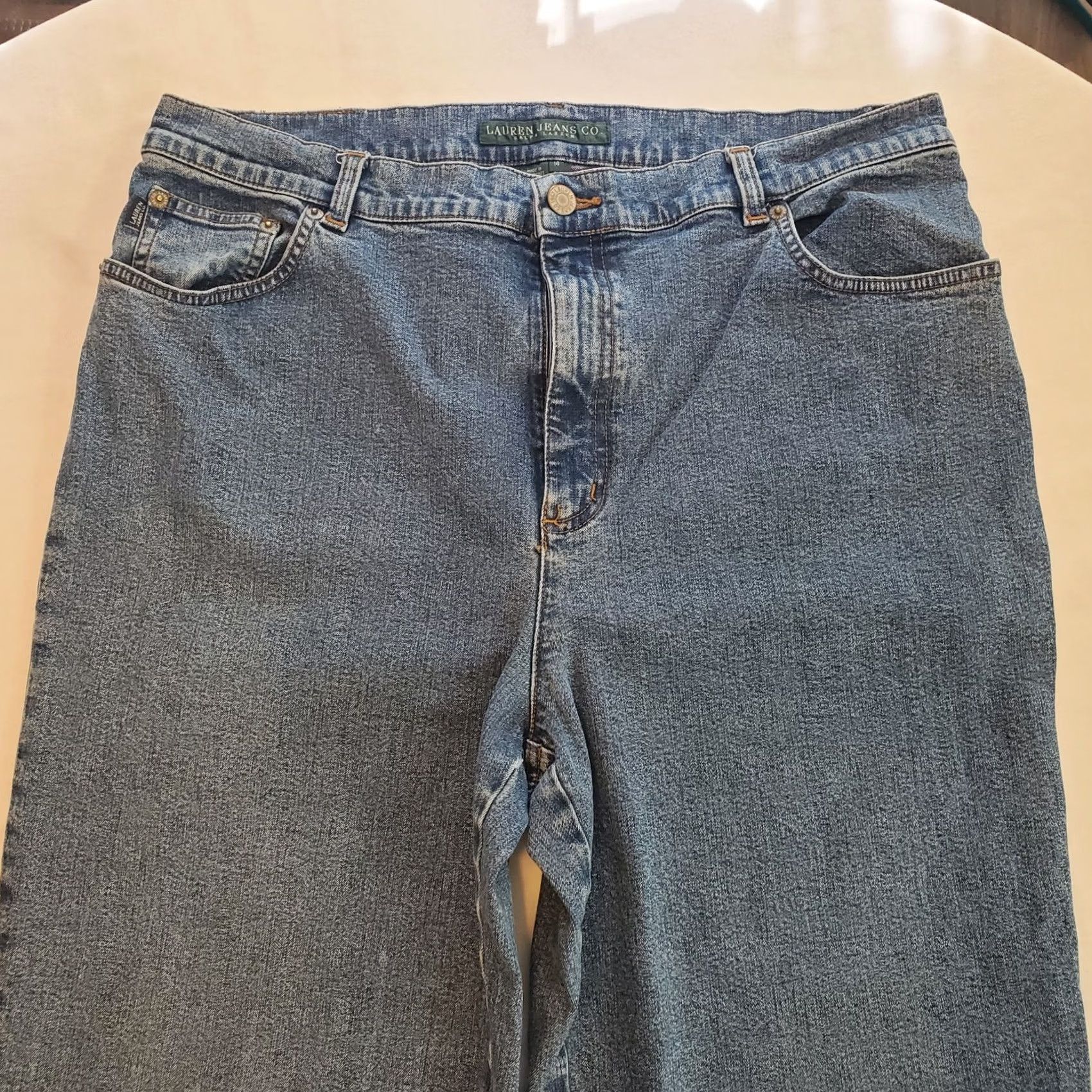 Ralph Lauren VTG Lauren Ralph Lauren Jeans Womens 14 Light Wash Straight High Rise Mom Denim Size 36" / US 14 / IT 50 - 3 Thumbnail