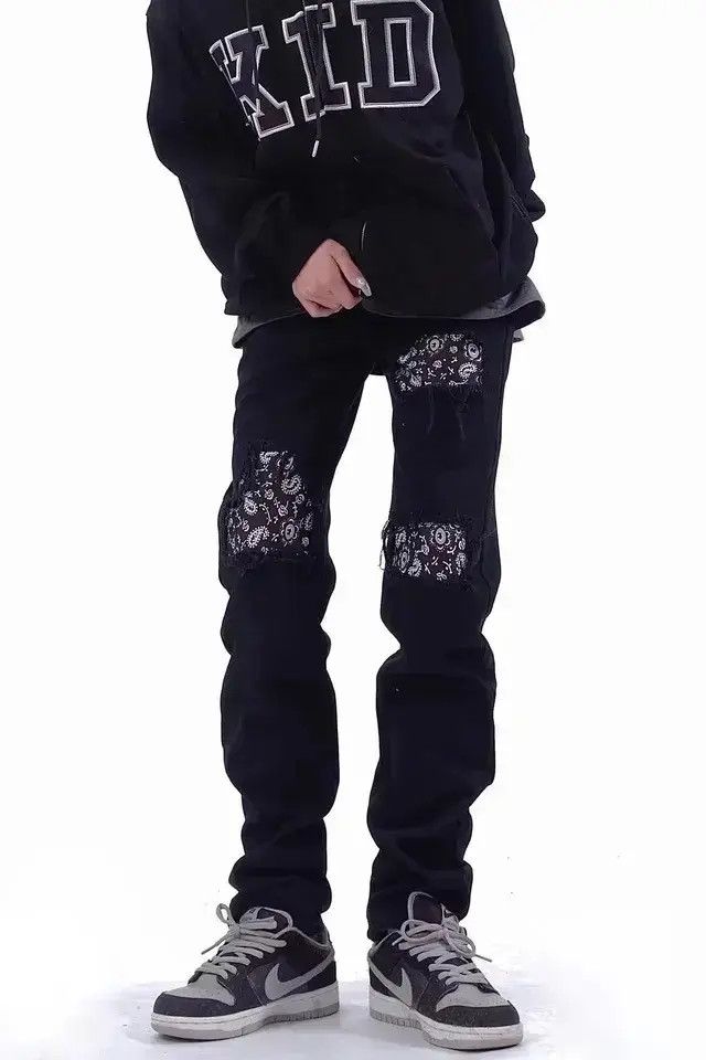 Japanese Brand Mens Skinny Jeans Street Black Hole Slim Fit Size US 32 / EU 48 - 6 Thumbnail