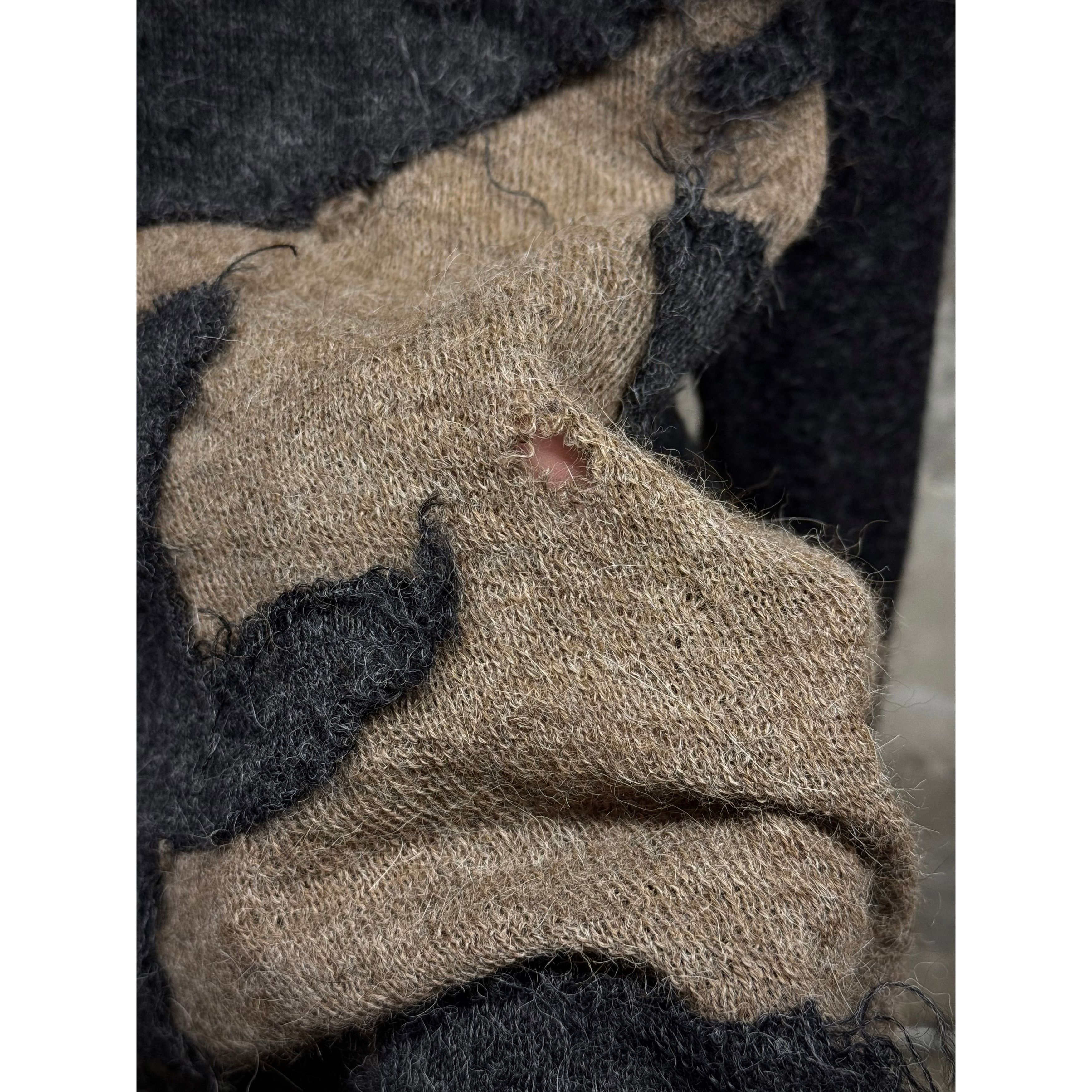 Yohji Yamamoto Yohji Yamamoto POUR HOMME AW04 'Burnt' Alpaca Knit Sweater Size US L / EU 52-54 / 3 - 4 Thumbnail
