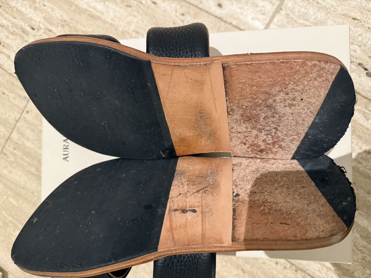 Auralee Auralee Black Grained Leather Sandals Slippers Size US 9 / EU 42 - 4 Thumbnail