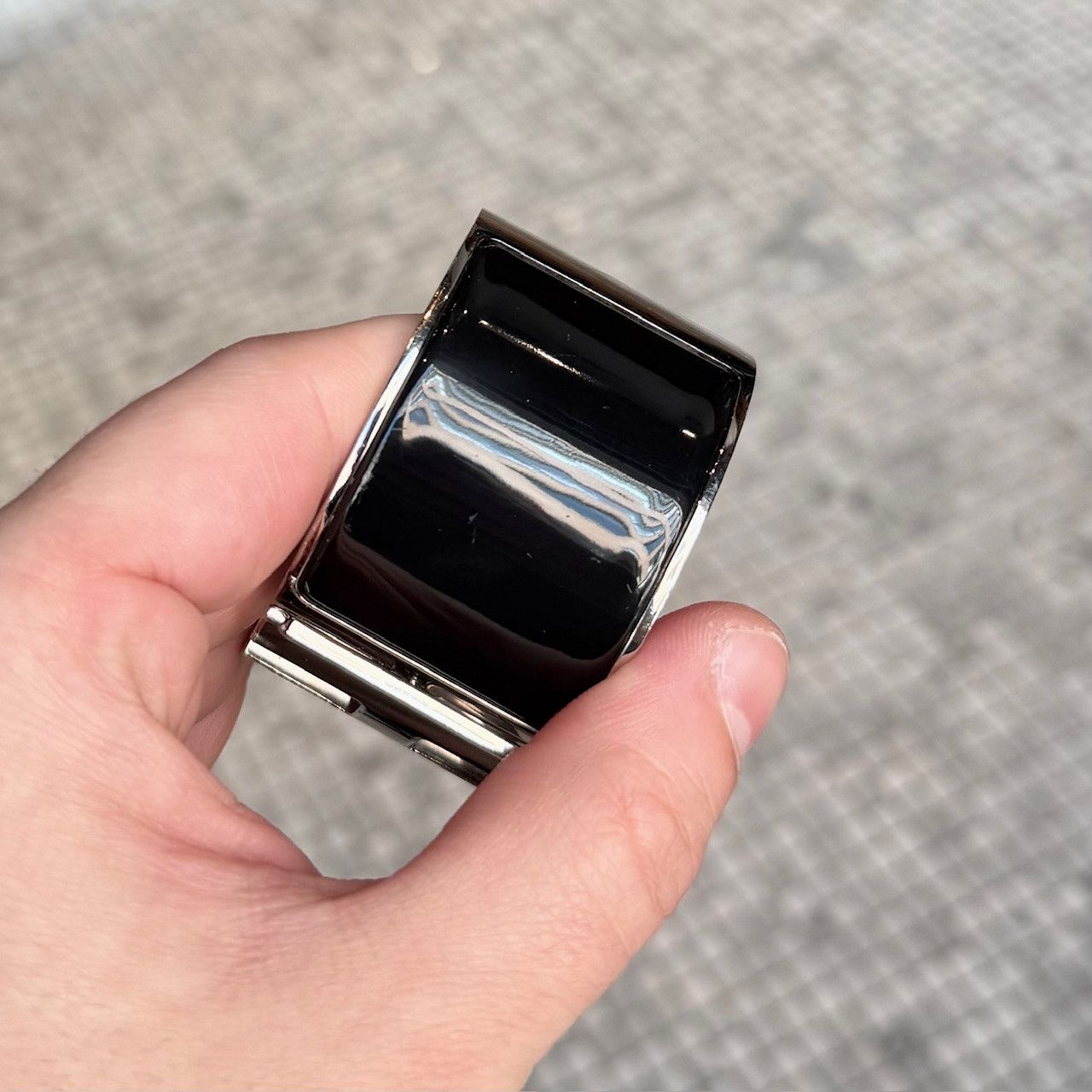 Hermes Hermès Black Enamel Extra Wide Clic Clac H PHW Bracelet Size ONE SIZE - 9 Thumbnail
