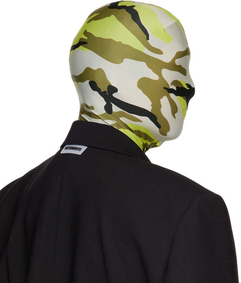 Vetements Vetements Neon Khaki Camo Face Mask Size ONE SIZE - 3 Thumbnail