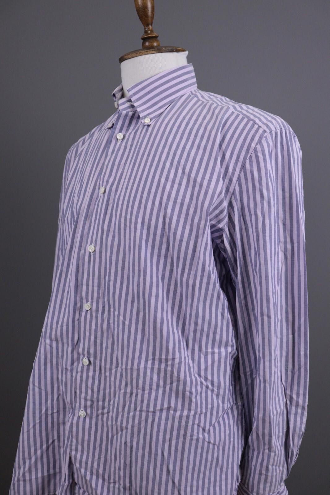 Saint James Saint James Slim Fit Blue Pinstripe Down Shirt Size XXL /48 Size US XXL / EU 58 / 5 - 7 Thumbnail