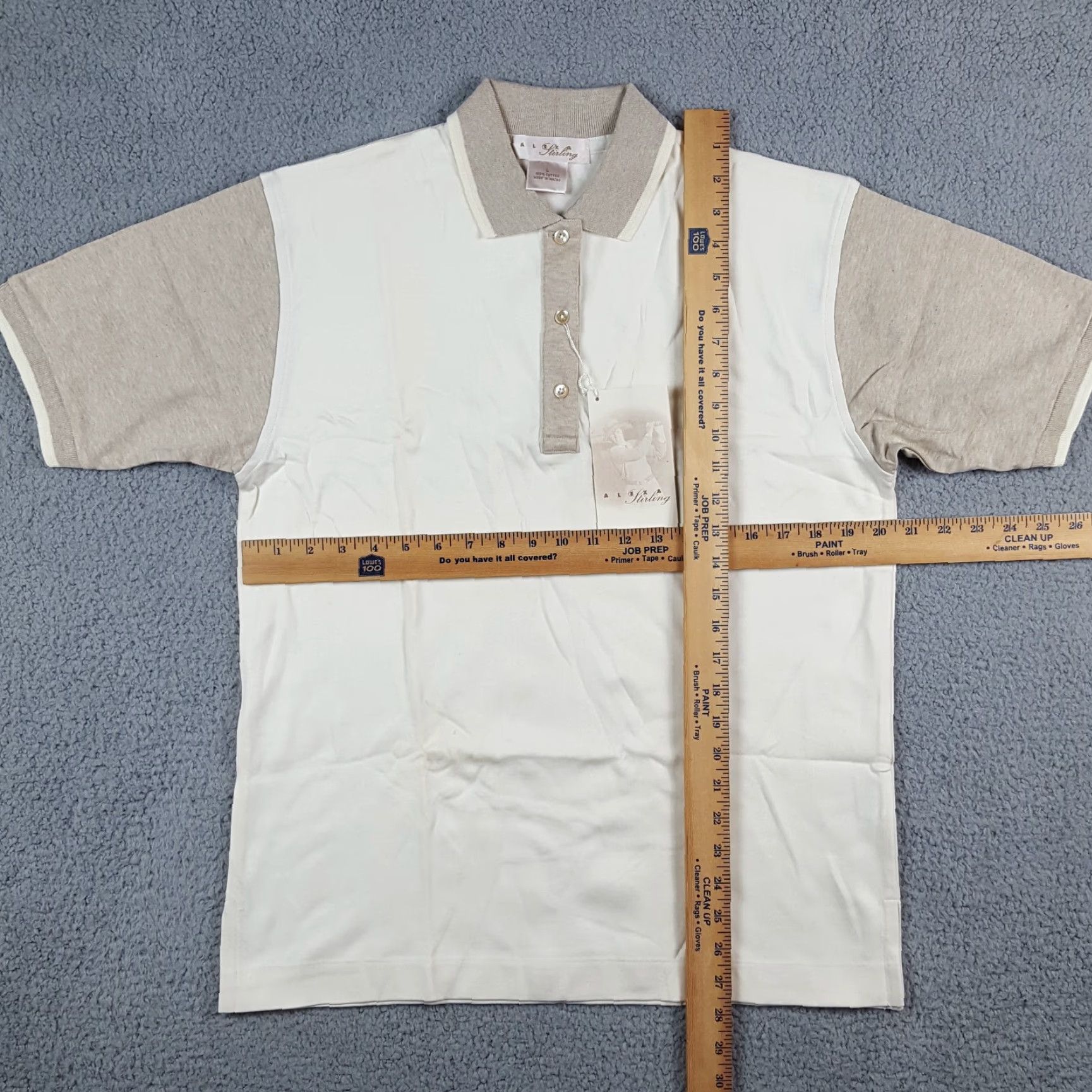 Vintage VINTAGE Alexa Stirling Polo Shirt Women's Large Casual Short Sleeve 90s Preppy Golf Tennis Retro Beige Size L / US 10 / IT 46 - 3 Thumbnail