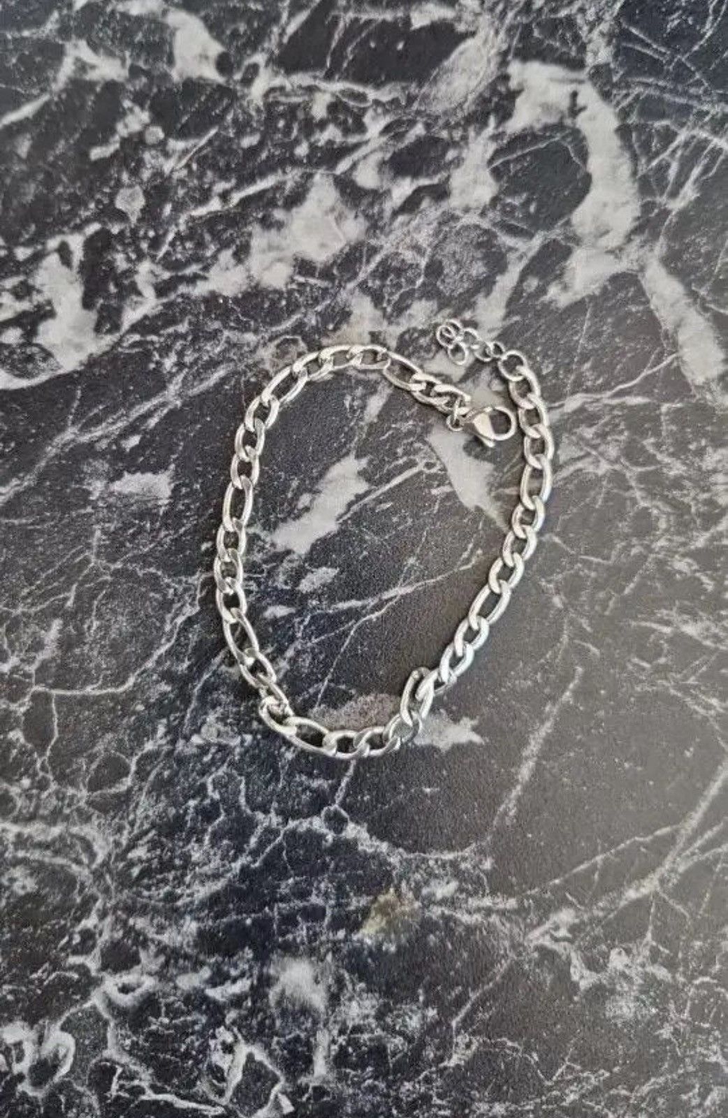 Vintage 7mm Stainless Steel Minimalist Link Bracelet Size ONE SIZE - 3 Thumbnail