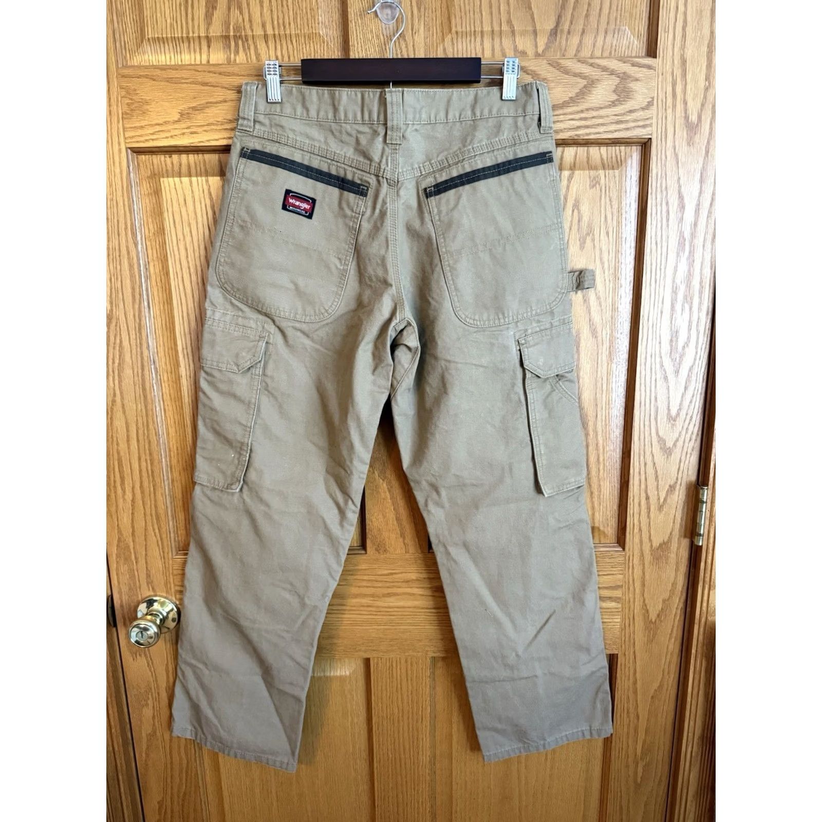 Wrangler Wrangler Workwear Khaki Cargo Carpenter Pants Mens 32x30 Brown Heavy Duty Size US 32 / EU 48 - 3 Thumbnail