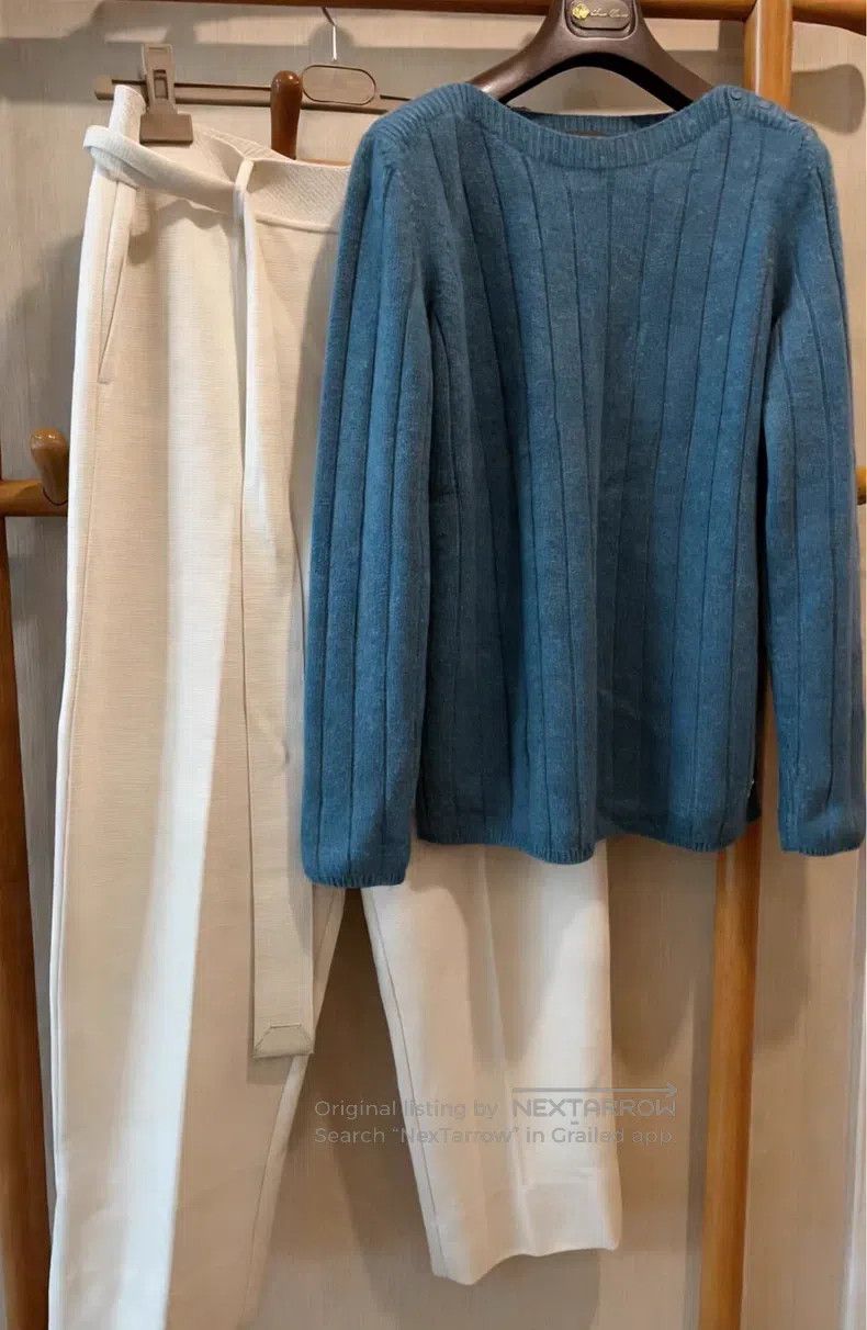 Loro Piana Loro Piana Blue, ribbed goat cashmere sweater Size M / US 6-8 / IT 42-44 - 1 Thumbnail