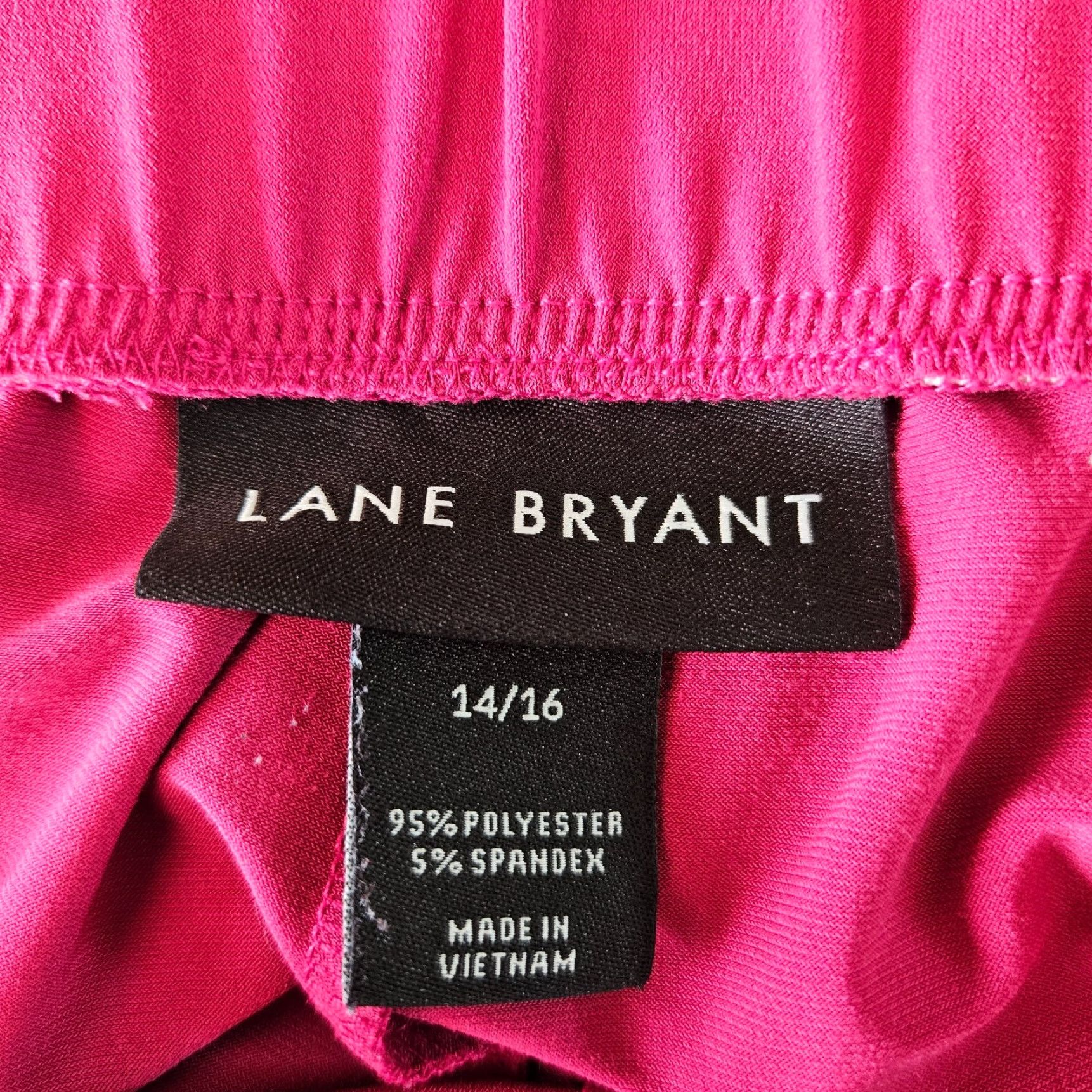 Vintage Lane Bryant Womens Culotte Pants Sz 14/16 Pink Pull On Wide Leg Pockets Size 36" / US 14 / IT 50 - 3 Thumbnail