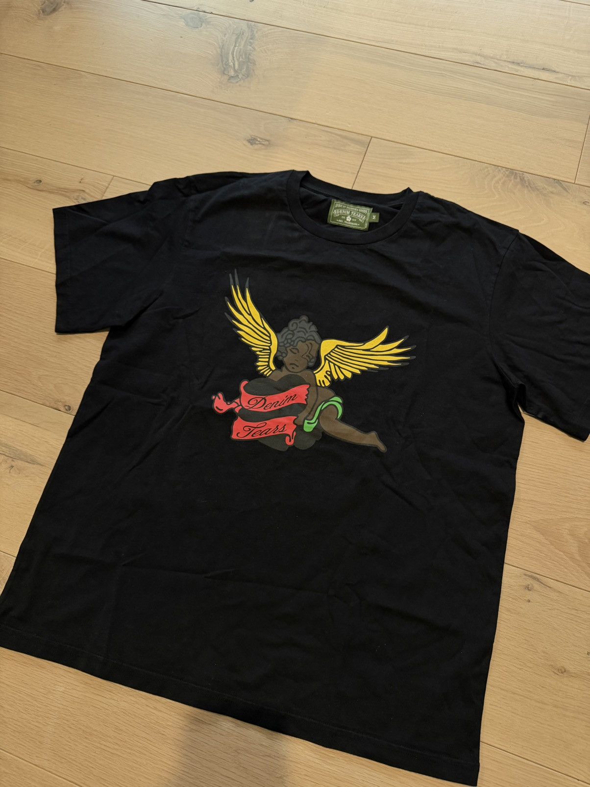 DENIM TEARS Denim Tears Black Cherub Tee Size US M / EU 48-50 / 2 - 2 Thumbnail