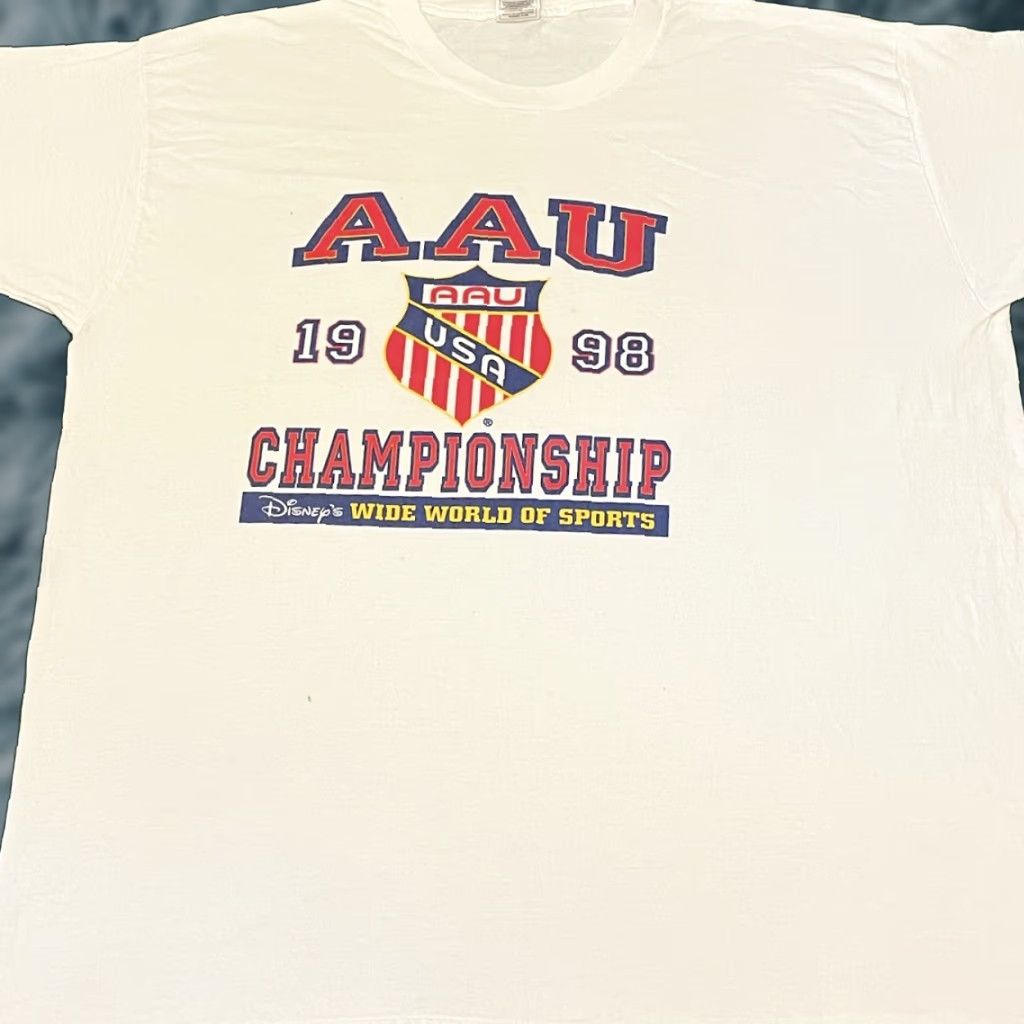 Disney VINTAGE 90s Disney Wide World Of Sports AAU Championship Shirt Mens XXL White Mickey Mouse T-Shirt Size US XXL / EU 58 / 5 - 1 Thumbnail