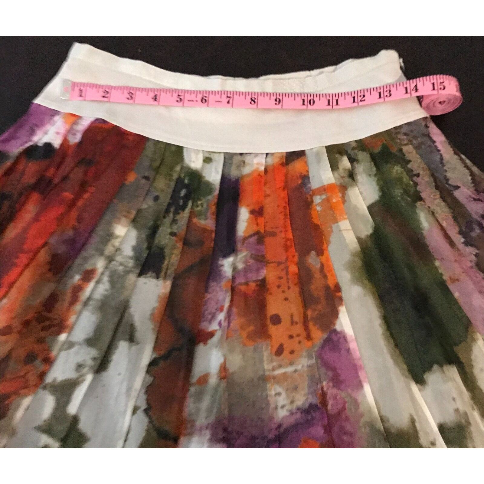 Anthropologie Anthropologie Edme & Esyllte Watercolor Pleated Silk Skirt Size 28" / US 6 / IT 42 - 5 Thumbnail
