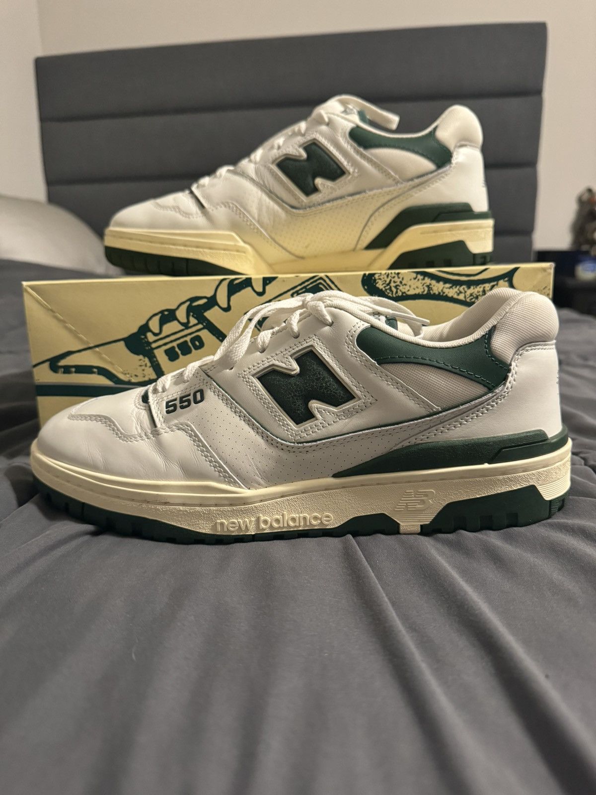 Aime Leon Dore × New Balance New Balance 550 - Aime Leon Dore White Green Size US 10.5 / EU 43-44 - 2 Thumbnail
