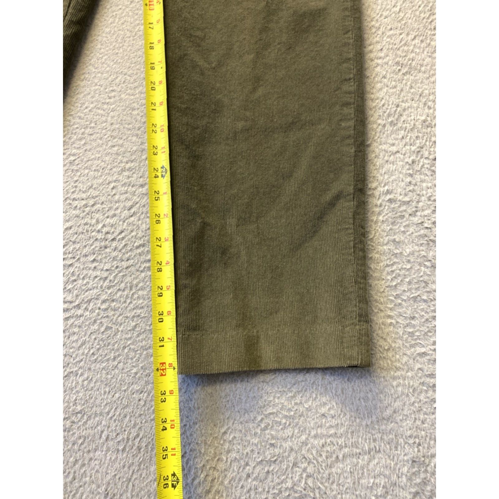 Lands' End Lands' End Pants Men Chino Corduroy Dark Olive 33x32 Straight Casual Flat Front Pockets Vintage No Size US 33 - 4 Thumbnail