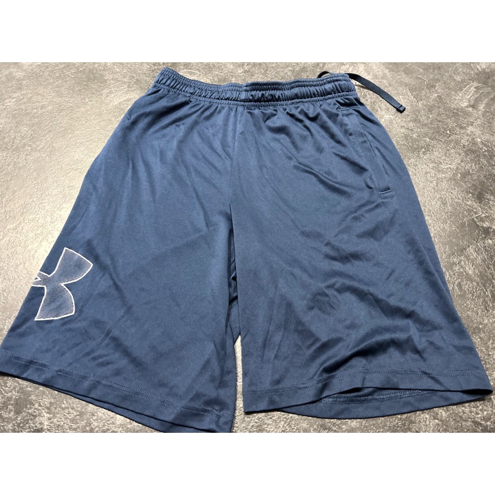 Under Armour Under Armour HeatGear Men's Basketball Shorts Small S Blue Solid Logo Activewear Lightweight Size US 29 - 2 Thumbnail