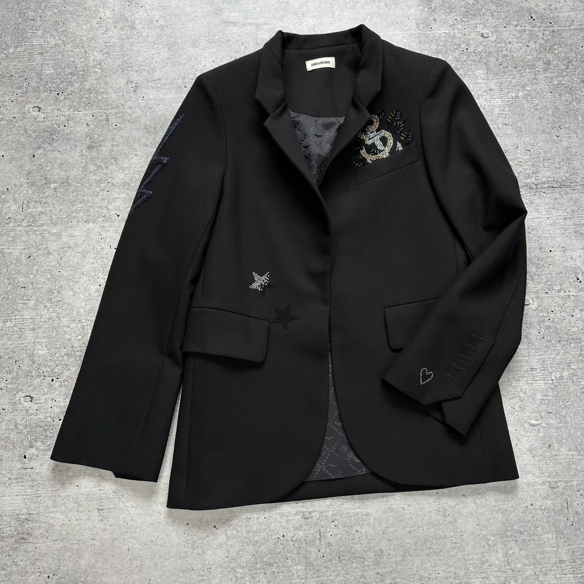Zadig & Voltaire Zadig Voltaire Viva Strass Star Blazer Black Women’s Size 34 Size XS / US 0-2 / IT 36-38 - 2 Thumbnail