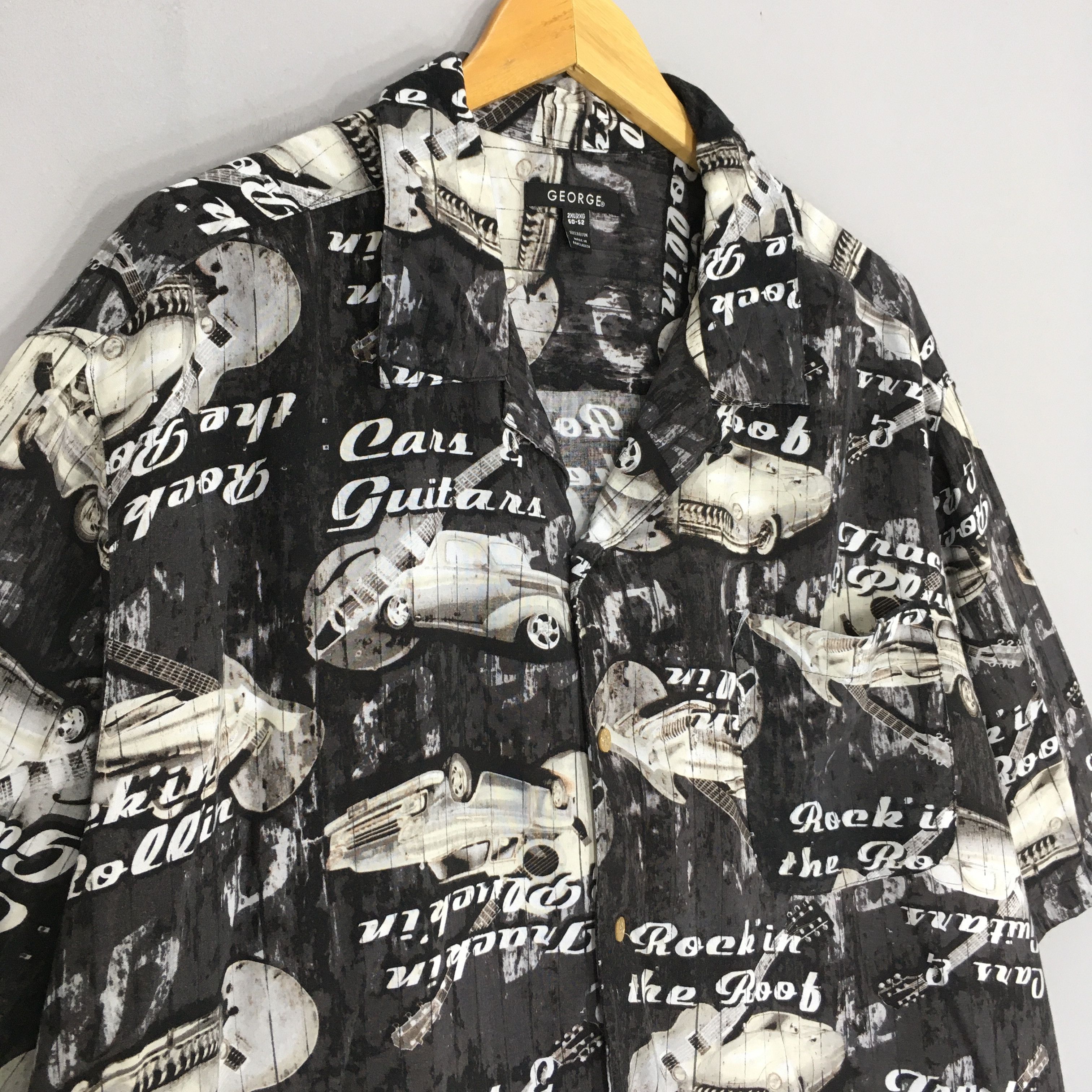 Japanese Brand × Vintage Vintage Hawaiian Pop Art Classic Car Printed Rayon Shirt Size US XXL / EU 58 / 5 - 3 Thumbnail