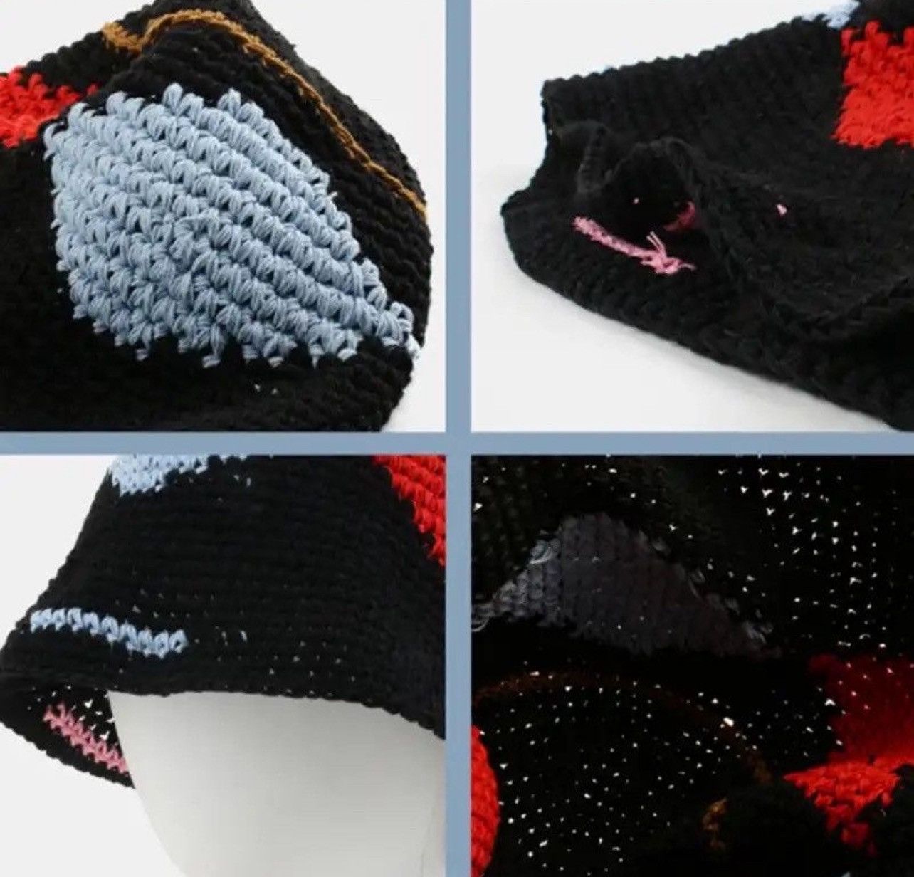 Japanese Brand Knitted Mix-color Bucket Hats Size ONE SIZE - 2 Thumbnail