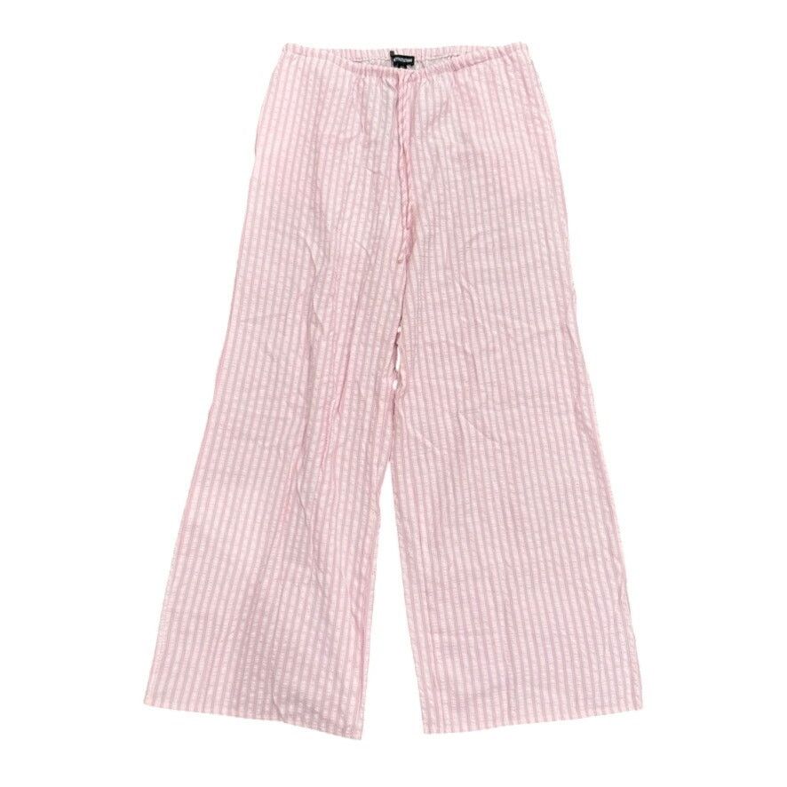 PrettyLittleThing PrettyLittleThing Striped Tie Waste Straight Leg Trouser Size 34" / US 12 / IT 48 - 3 Thumbnail