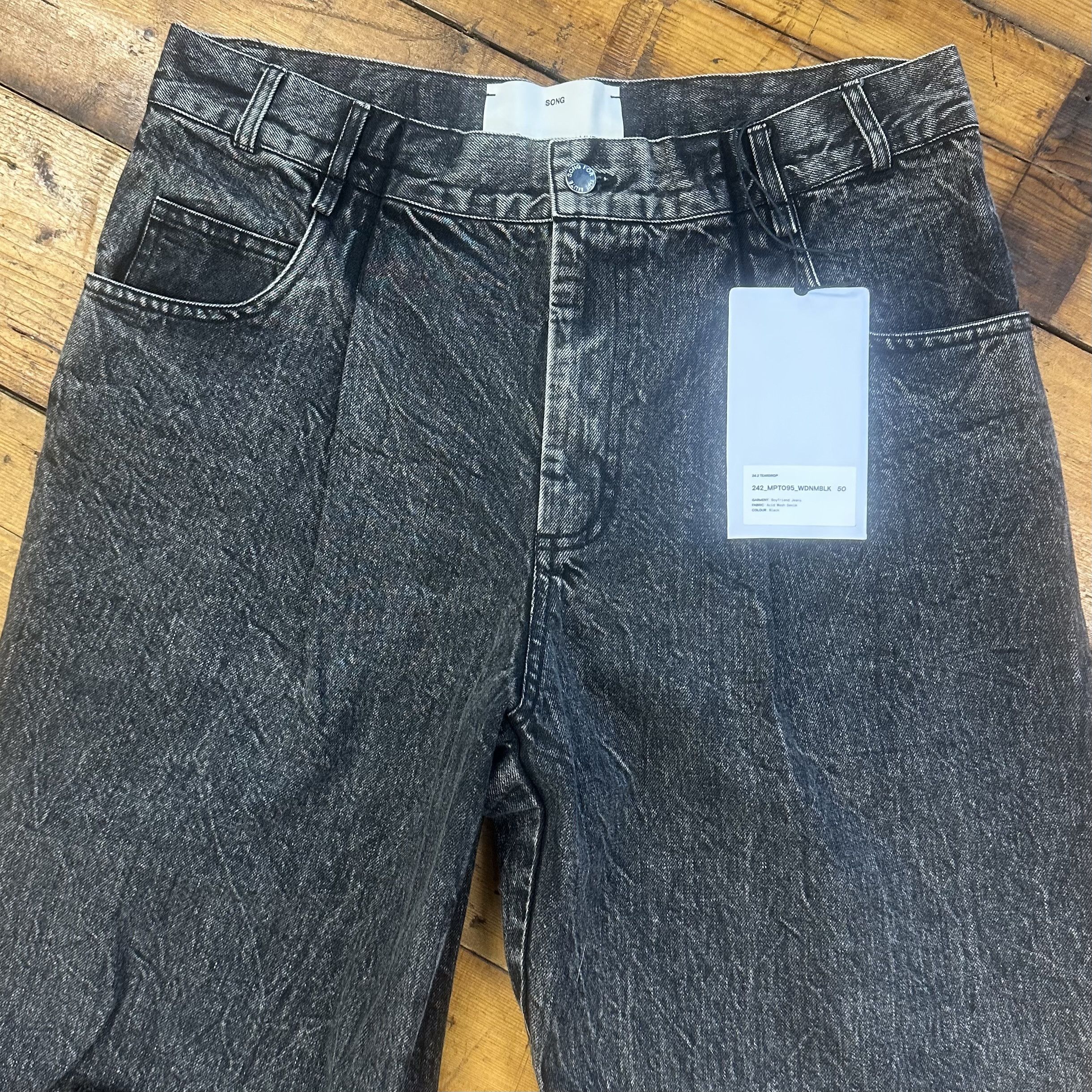 Song For The Mute Song For The Mute Acid Wash Denim Black Boyfriend Jeans Size US 34 / EU 50 - 6 Thumbnail