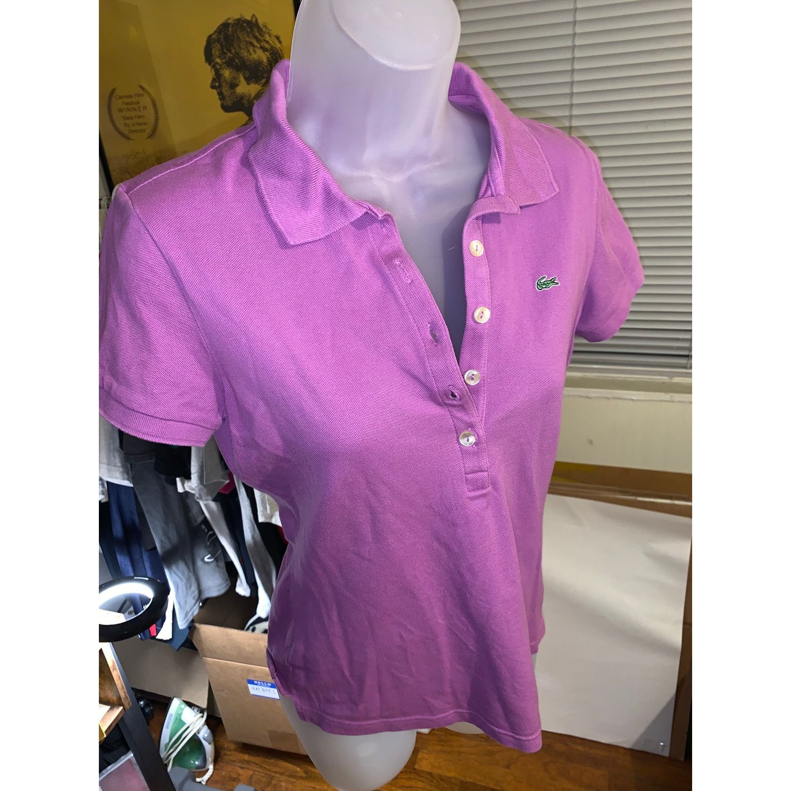 Lacoste Lacoste Purple Polo Shirt Womens Size 40 Crocodile Preppy Size XS / US 0-2 / IT 36-38 - 1 Thumbnail