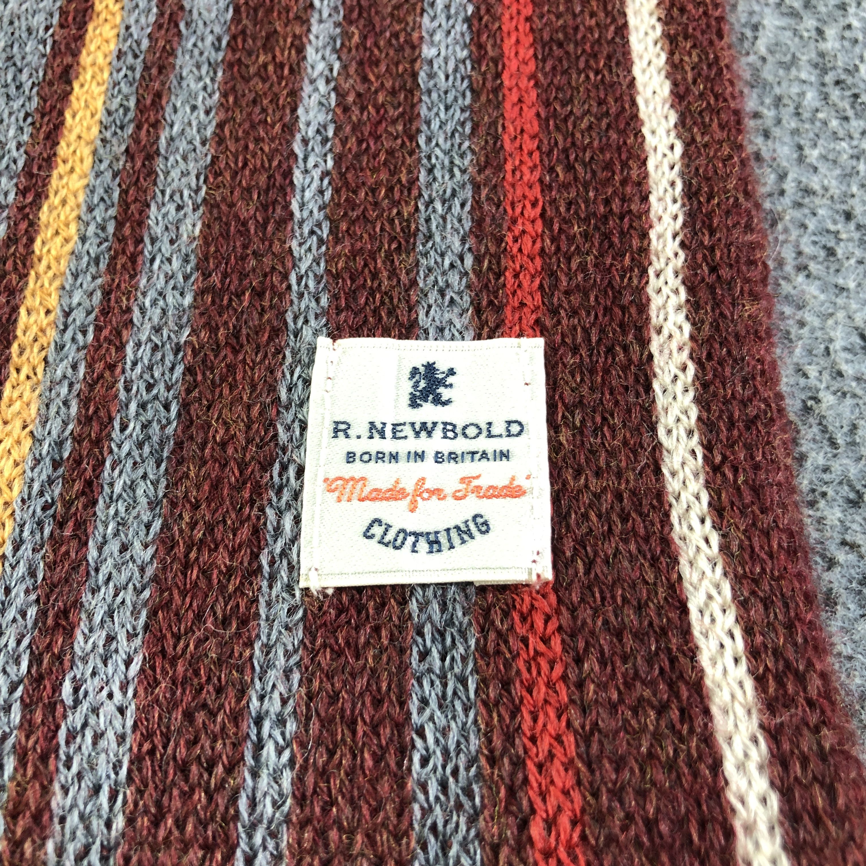 R.Newbold R.Newbold Striped Wool Scarf Muffler V2711 Size ONE SIZE - 4 Thumbnail