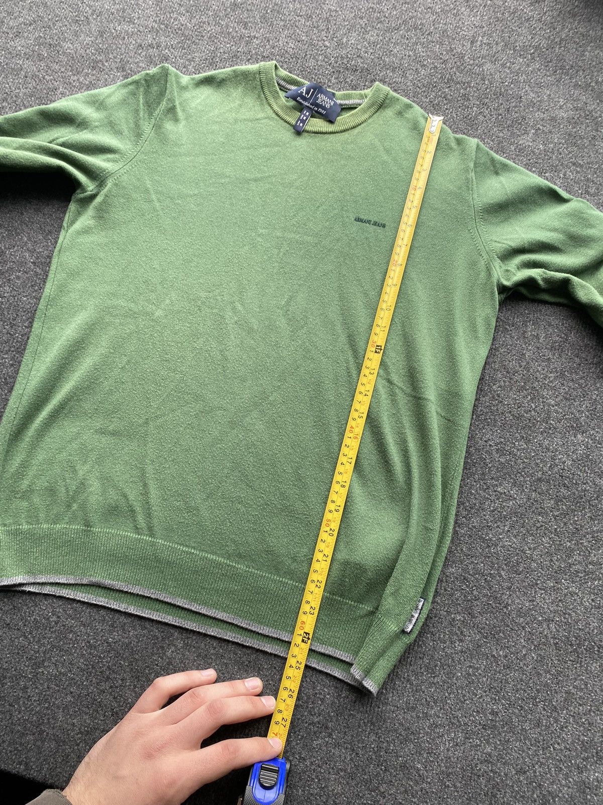 Armani 🔥Armani Jeans Pullover Sweater Green mens designer m rare Size US M / EU 48-50 / 2 - 6 Thumbnail
