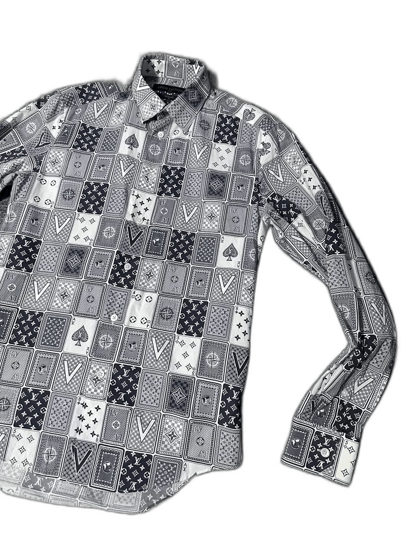 Louis Vuitton Gray Poker Print Long Sleeve Shirt Size US XS / EU 42 / 0 - 1 Thumbnail