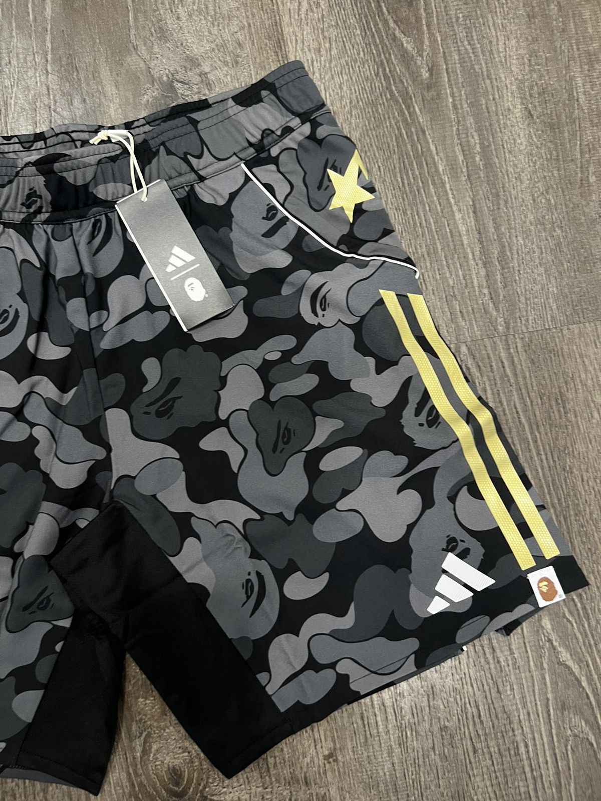 Adidas × Bape Adidas x Bape Football Slim Shorts Black SZ XL & XXL Size US 37 - 3 Thumbnail