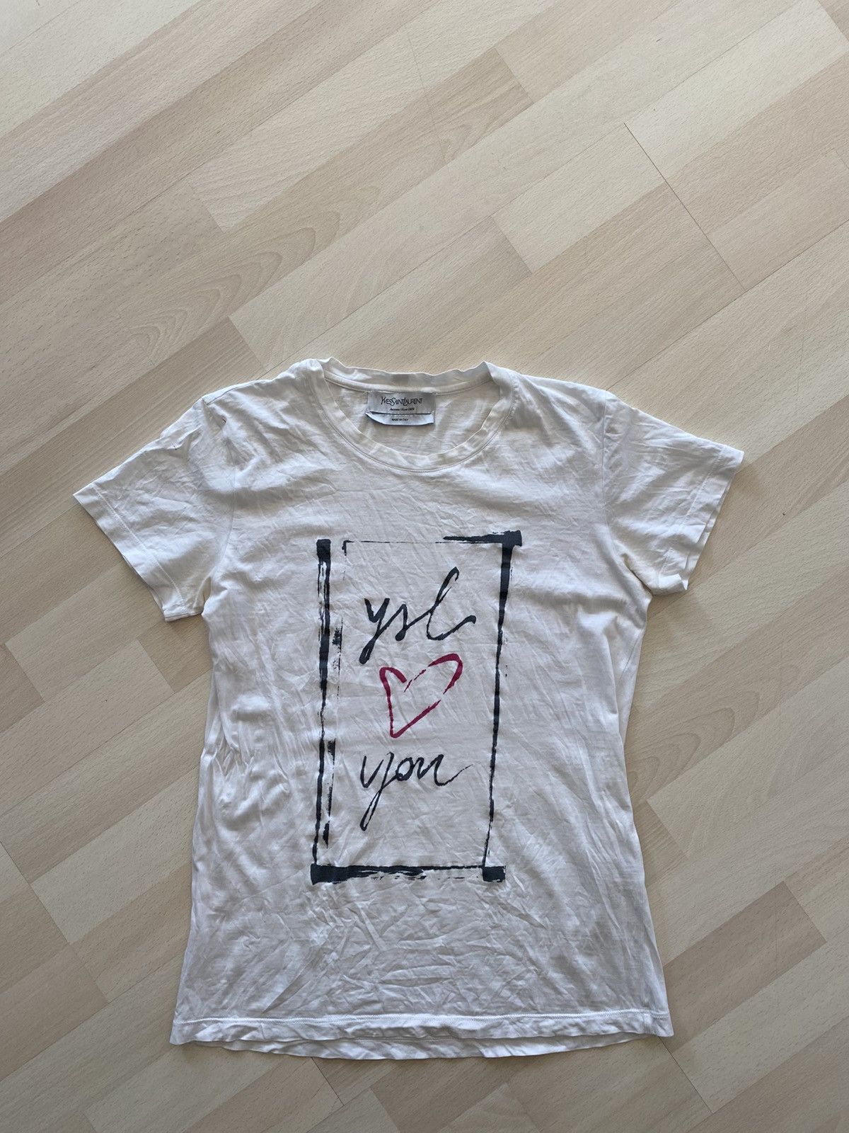 Yves Saint Laurent Yves Saint Laurent 2010 YSL Loves You T-Shirt Size XS / US 0-2 / IT 36-38 - 1 Thumbnail