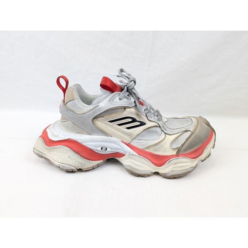 Balenciaga o1rshd1 Cargo Suede Low-Top Sneakers in Beige/Grey/Red Size US 11 / EU 44 - 1 Thumbnail