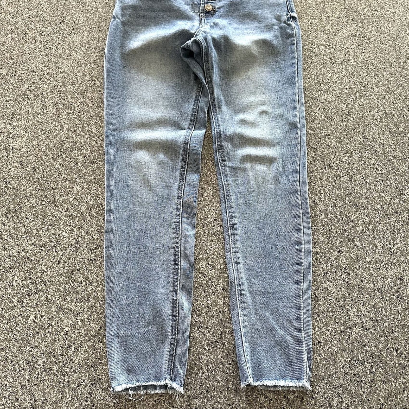 Vintage Kensie Jeans Jeans 8 29x28 Vintage Luxe High Rise Skinny Button Fly Raw Hem Size 29" - 3 Thumbnail