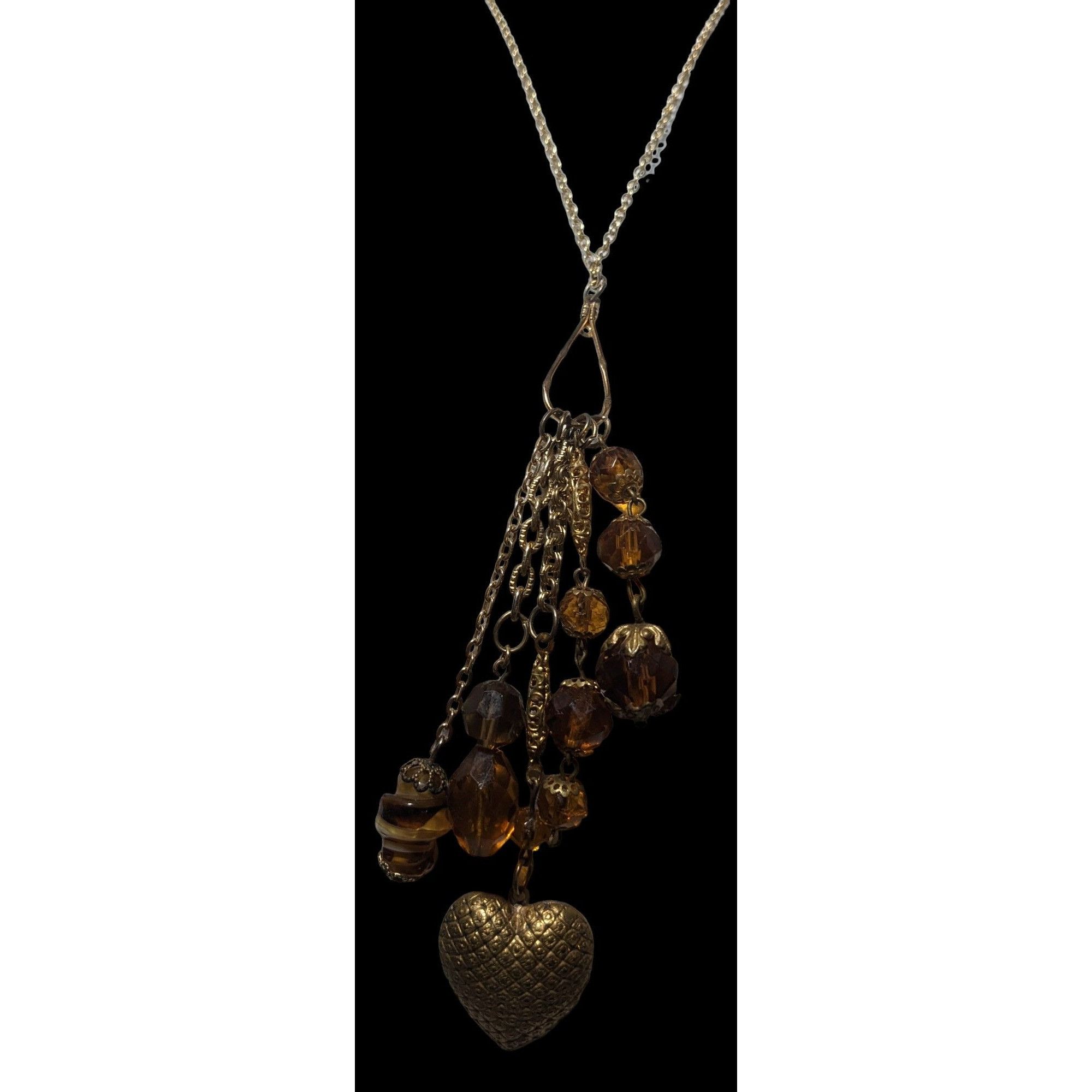 Other Victorian Style Gold And Glass Charm Necklace Size ONE SIZE - 3 Thumbnail