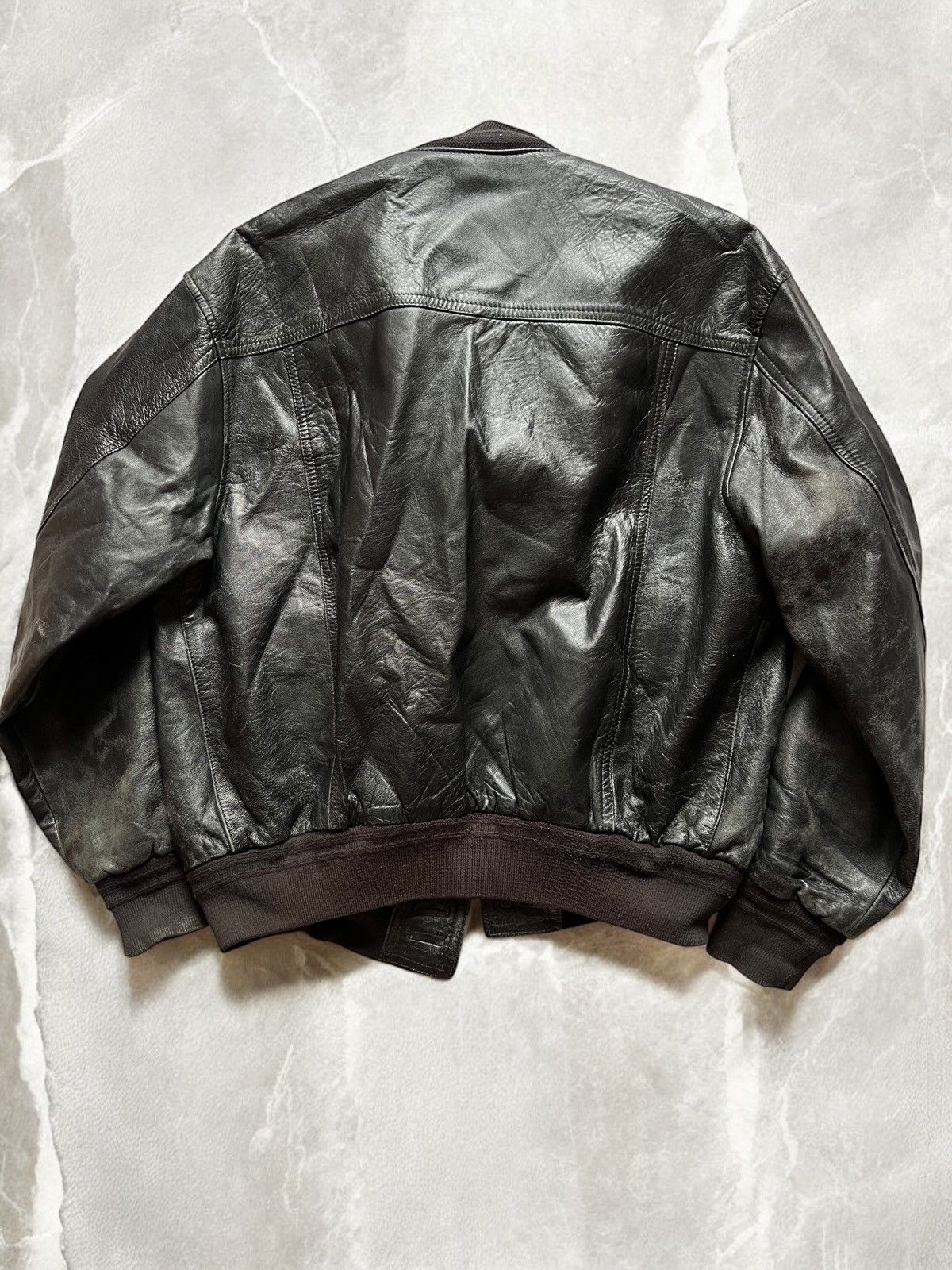 Vera Pelle × Vintage VINTAGE LEATHER JACKET BUTTON UP BOMBER 90s VERA PELLE y2k Size US M / EU 48-50 / 2 - 3 Thumbnail