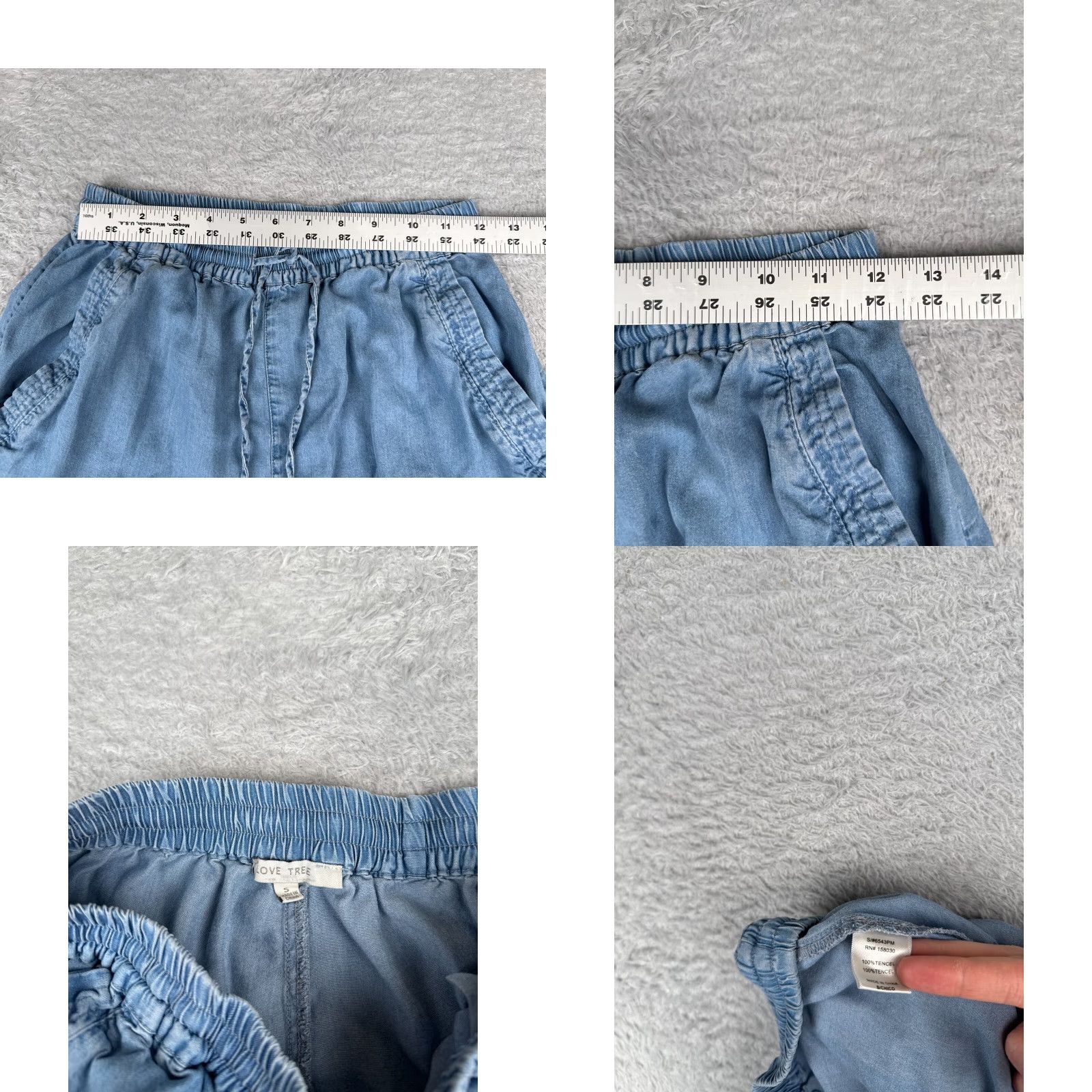 Vintage Love Tree Pants Women Small Blue Tapered Cargo Jogger Elastic Tencel 28x25 Size 28" / US 6 / IT 42 - 8 Thumbnail