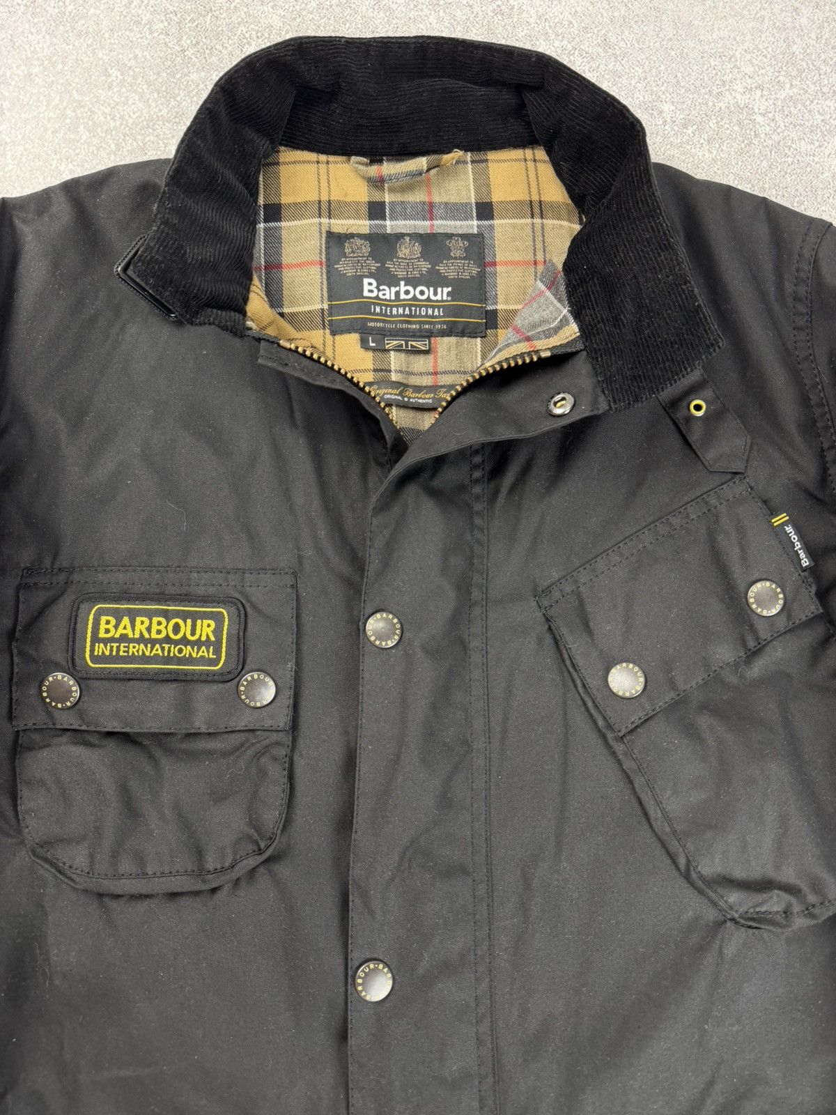 Barbour Barbour International Waxed Jacket Black Motorcycle Style Size US L / EU 52-54 / 3 - 5 Thumbnail