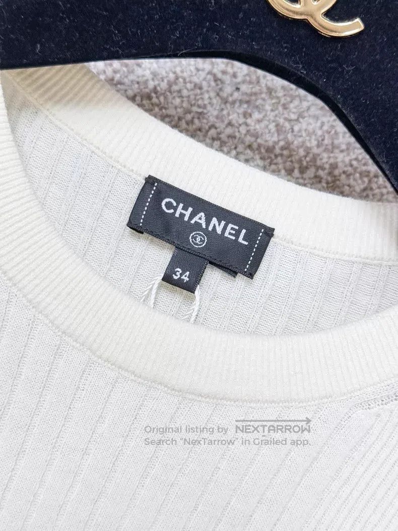 Chanel Chanel Small fish pattern short sleeve knit Size XXS / US 00 / IT 34 - 5 Thumbnail