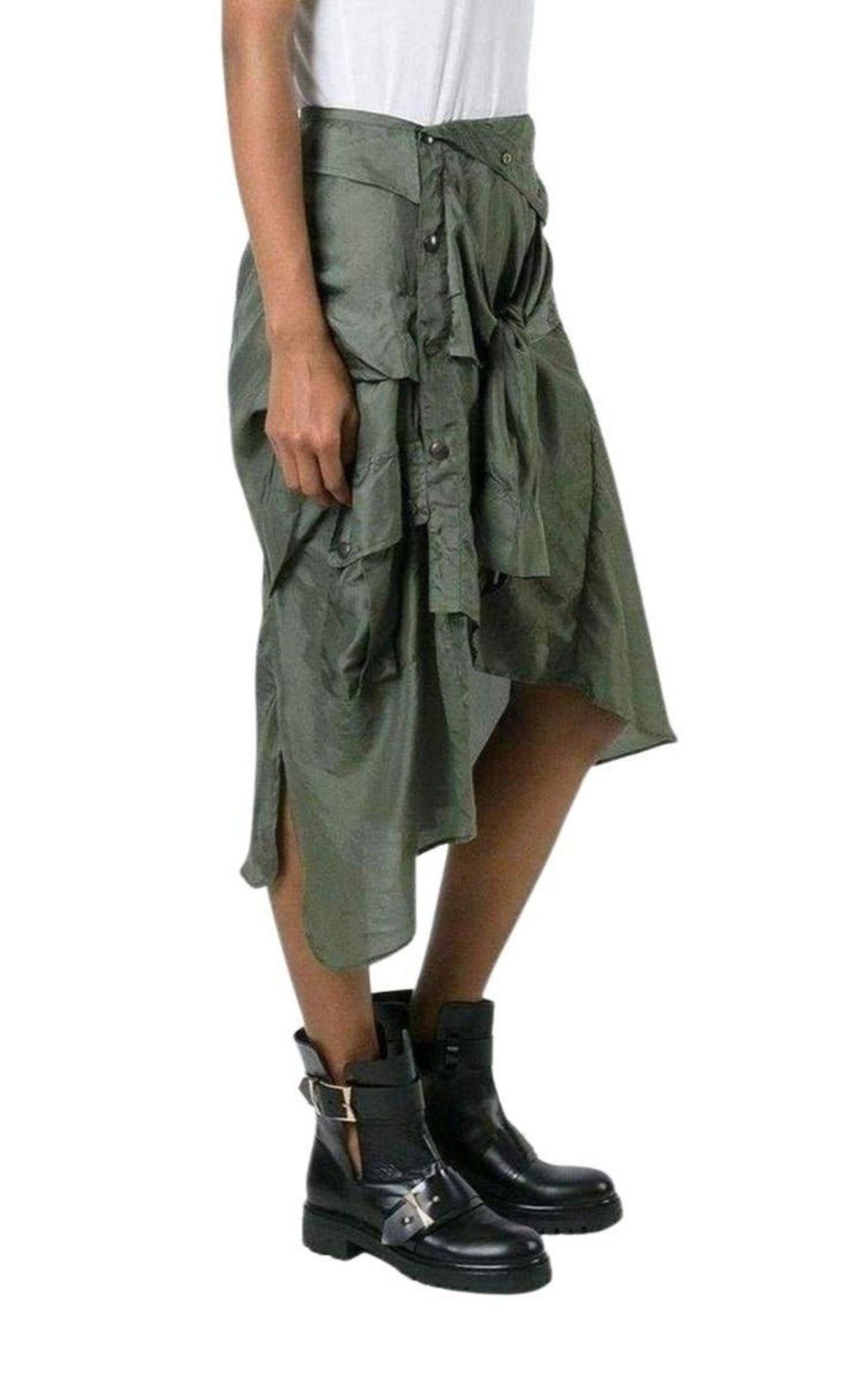 Faith Connexion FAITH CONNEXION Shirt Style Asymmetric Silk Skirt Size 28" / US 6 / IT 42 - 19 Thumbnail