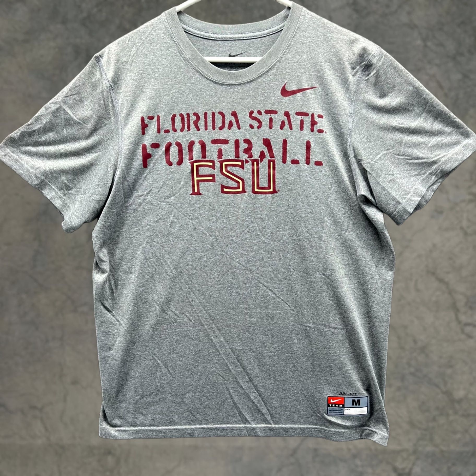 Nike VINTAGE Nike Shirt Men Medium Gray Dri Fit Florida State University FSU Football Swoosh Shirt Mens M Gray Nike Dri-FIT Logo 90s Football Size US M / EU 48-50 / 2 - 1 Thumbnail