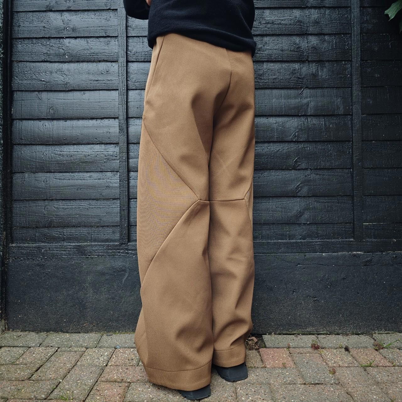 Other Brown Pleated Wide Leg Trousers Size US 32 / EU 48 - 4 Thumbnail